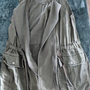 Athleta Linen Long Vest